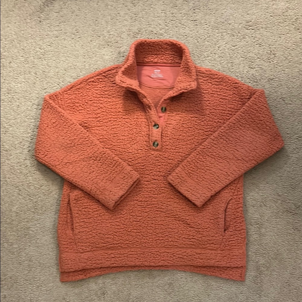Aerie Peach Sherpa Pullover